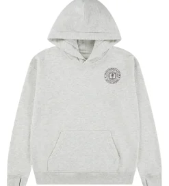 Abercrombie & Fitch Hættetrøje - Lysegråmeleret m. Print