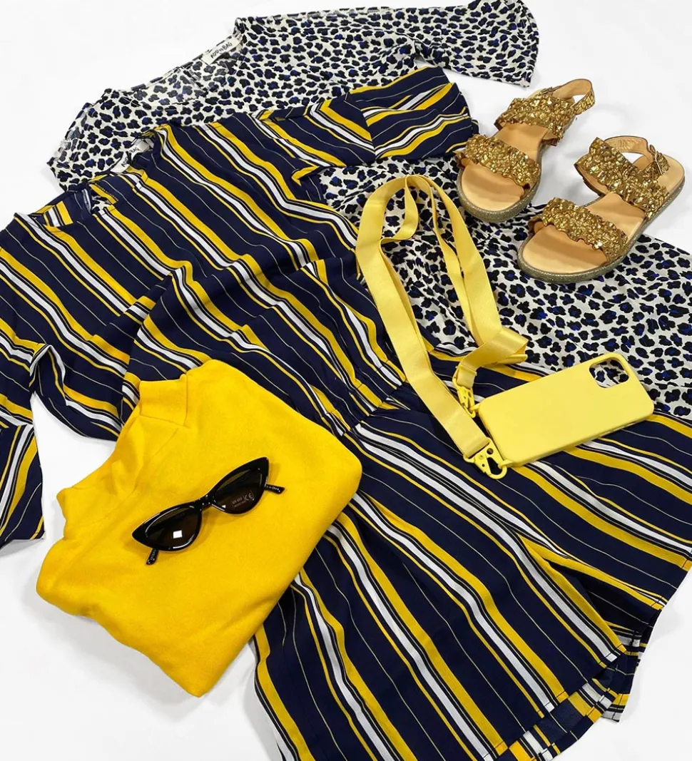 Add to Bag Buksedragt - Gul/Navy