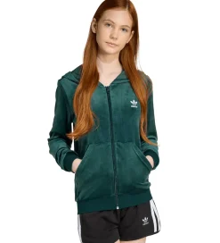 adidas Originals Cardigan - Velour - Aurora Ivy/Hvid