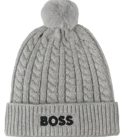 BOSS Hue - Strik - Gråmeleret m. Kvast