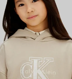 Calvin Klein Hættetrøje - Velvet Monologo - Ancient Marble Grey