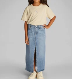 Calvin Klein Nederdel - Denim - Mid Rise Long - Cloudy Blue