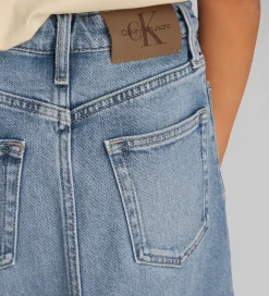 Calvin Klein Nederdel - Denim - Mid Rise Long - Cloudy Blue