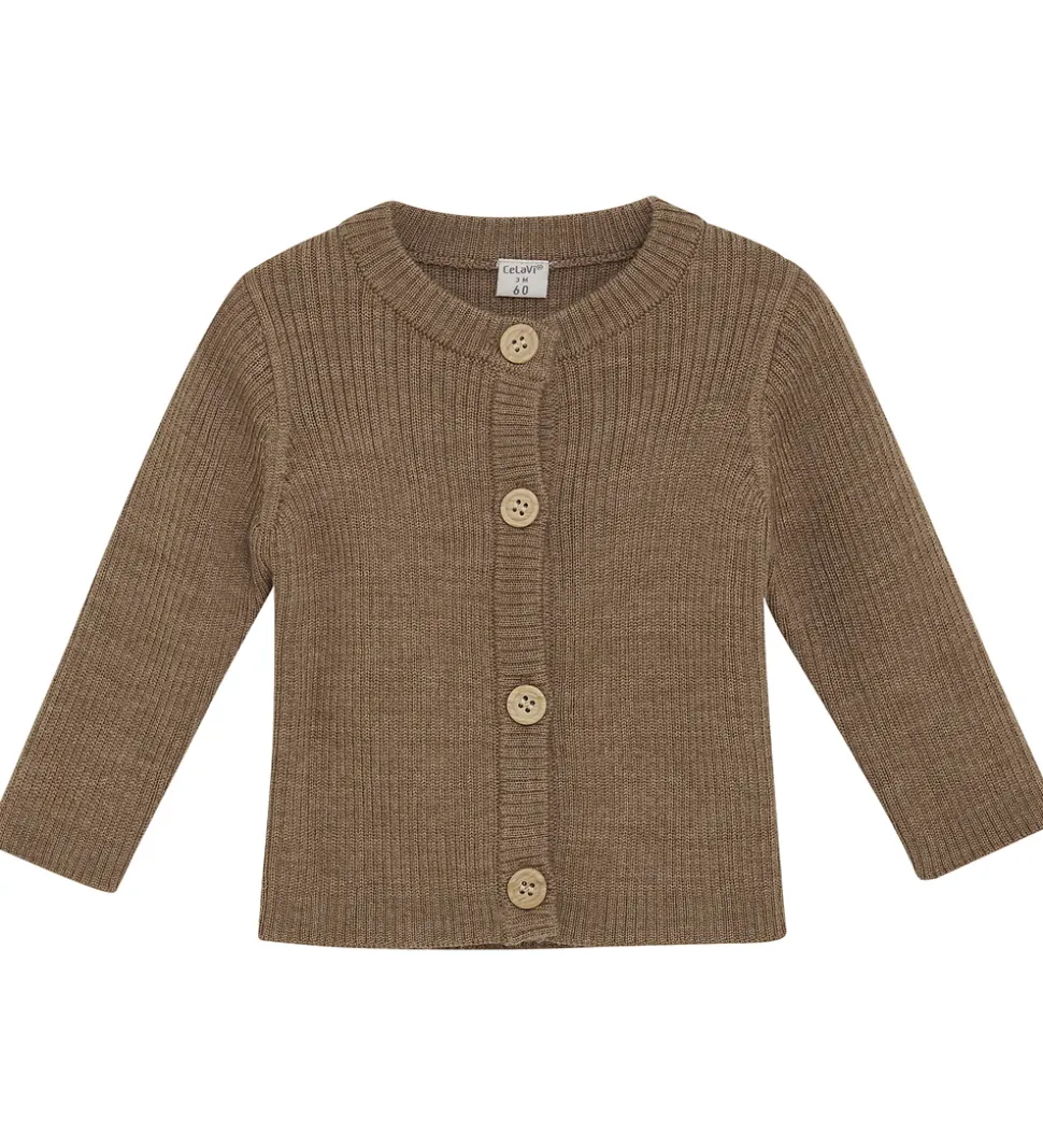 CeLaVi Cardigan - Uld - Cocoa Creme