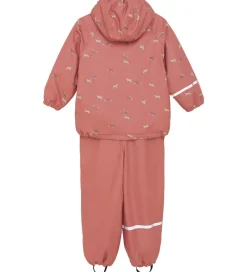 CeLaVi Regntøj m. Seler/Fleece - Recycle PU - Brick Dust m. Prin