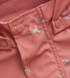 CeLaVi Regntøj m. Seler/Fleece - Recycle PU - Brick Dust m. Prin