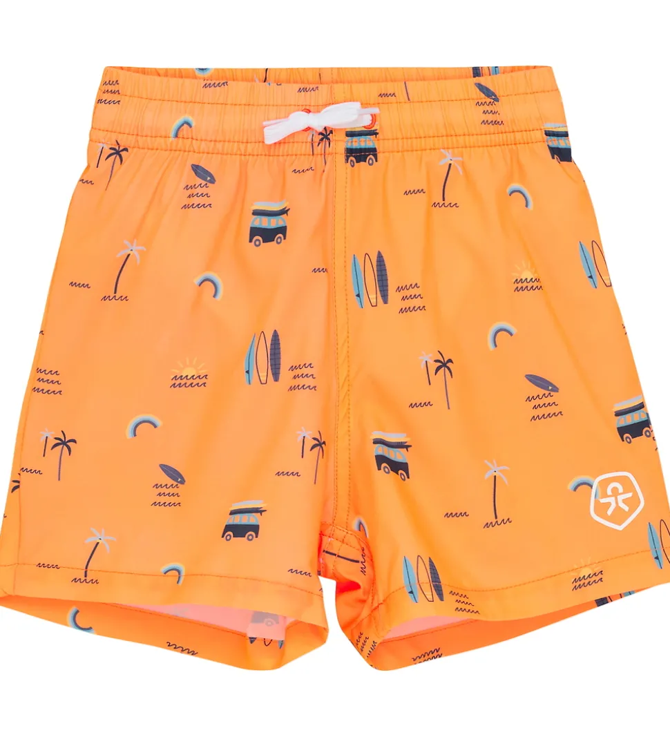 Color Kids Badeshorts - AOP - Orange Pop