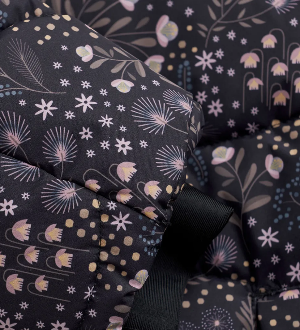 Color Kids Dynejakke - Quilt - Phantom m. Blomster