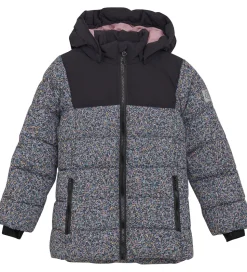 Color Kids Dynejakke - Quilt - Phantom m. Blomster