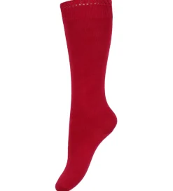 Condor Knæstrømper m. Blondekant - Red Velvet