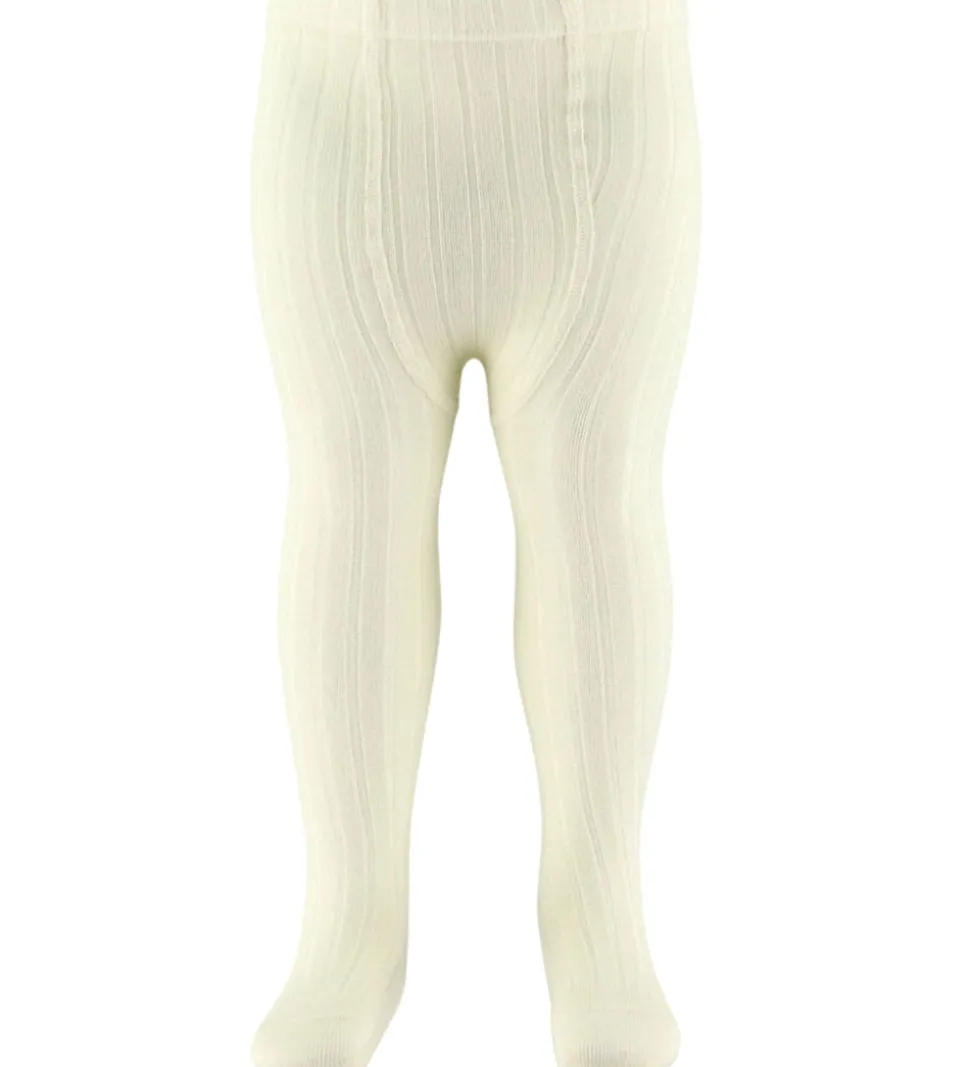 Condor Strømpebukser - Rib - Uld - Cream