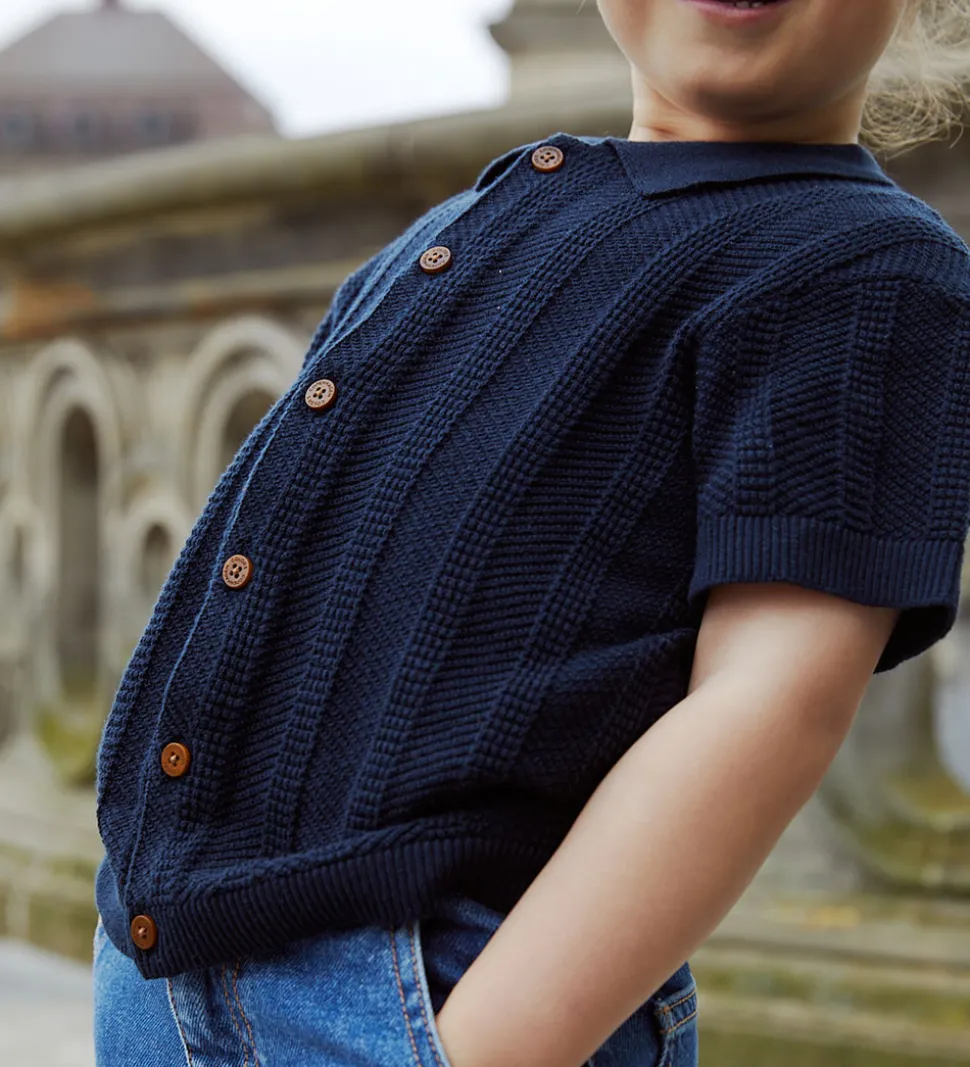 Copenhagen Colors Skjorte k/æ - Strik - Navy