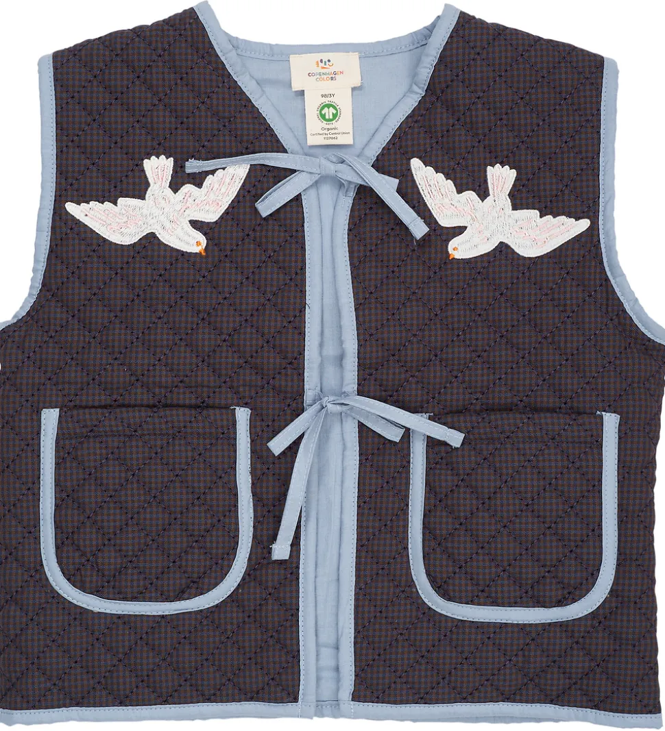 Copenhagen Colors Vest - Quiltet - Brun/Blå Tern
