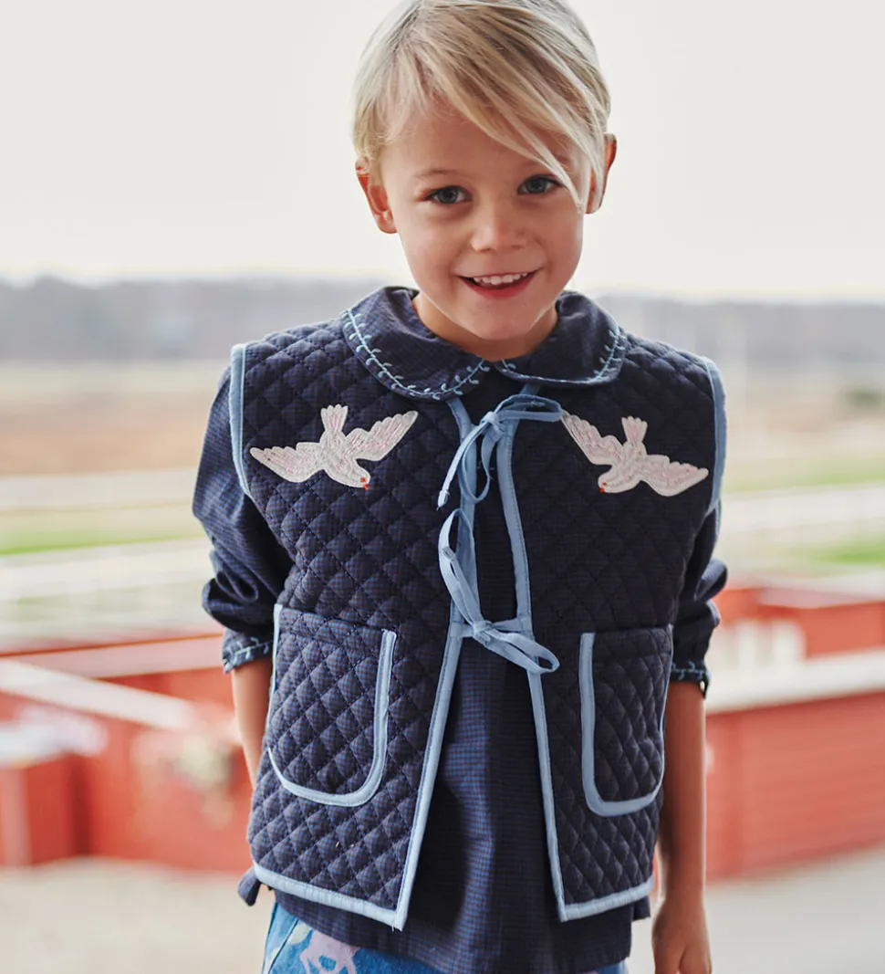 Copenhagen Colors Vest - Quiltet - Brun/Blå Tern