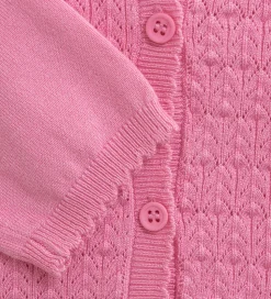 Creamie Cardigan - Strik - Pointelle - Rosebloom