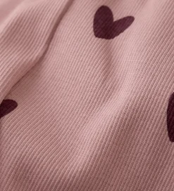 Creamie Leggings - Rib - Woodrose m. Hjerter