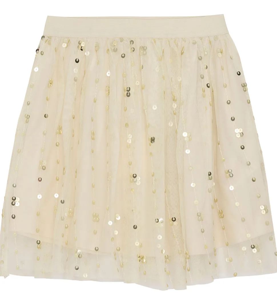 Creamie Nederdel - Tyl - Sequins - Buttercream