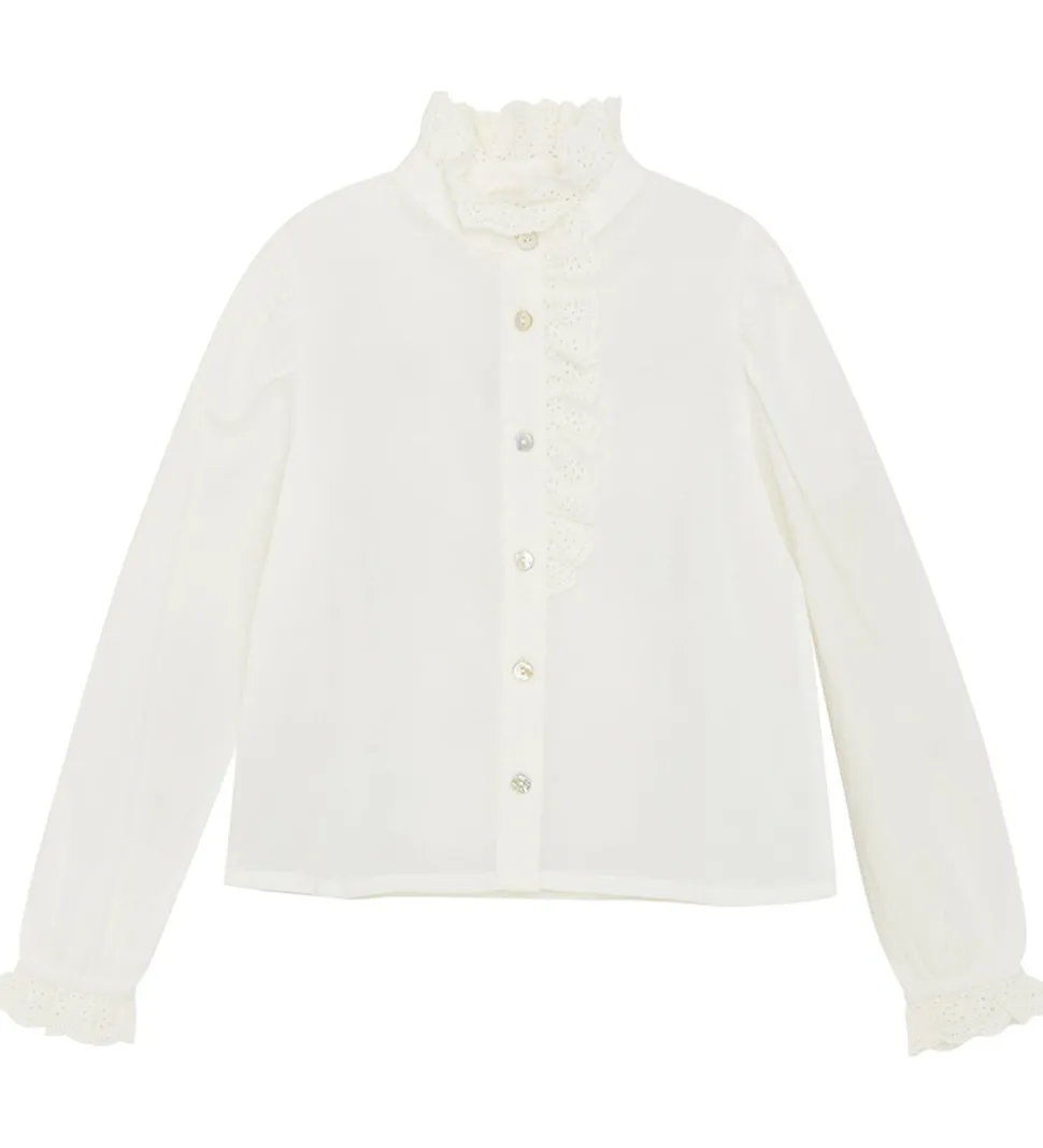 Creamie Skjorte - Woven - Cloud m. Broderie Anglaise