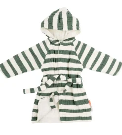 Done By Deer Badekåbe - Stripes - Grøn