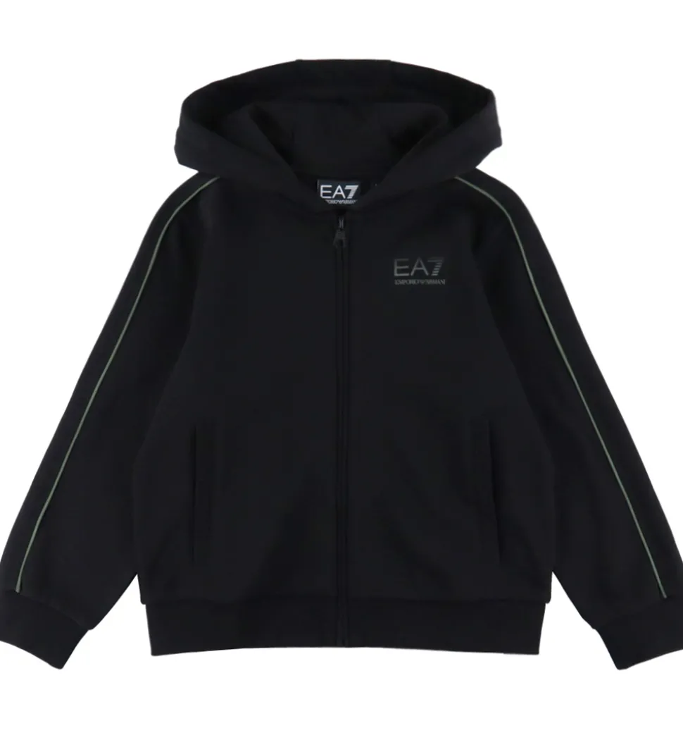 EA7 Cardigan - Sort m. Grøn