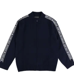 Emporio Armani Cardigan - Akryl/Uld - Navy m. Logostriber