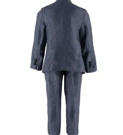 Emporio Armani Jakkesæt - Hør - Blåmeleret