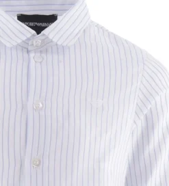 Emporio Armani Skjorte - Hvid/Blåstribet