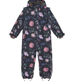 En Fant Flyverdragt - Ebony m. Blomster/Flæser