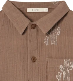 Fliink Skjorte k/æ - Hello - Pine Bark Cactus Aop