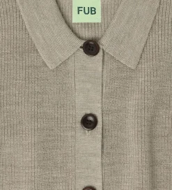 FUB Cardigan - Strik - Uld - Oat Melange