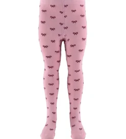 Fuzzies Strømpebukser - Rosa/Bordeaux m. Sløjfer