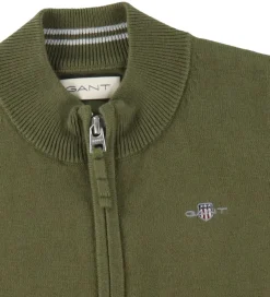 GANT Cardigan - Strik - Shield - Juniper Green