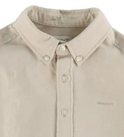 GANT Skjorte - Hør/Bomuld - Putty
