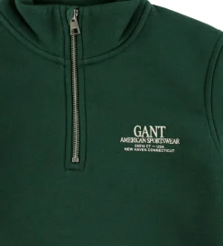 GANT Sweatshirt - Graphic - Half Zip - Tartan Green
