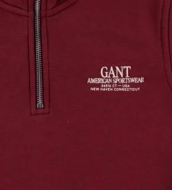 GANT Sweatshirt - Graphic - Half Zip - Plumped Red