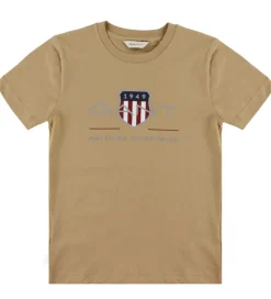 GANT T-shirt - Dark Khaki m. Logo