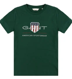 GANT T-shirt - Tartan Green m. Logo