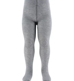 GoBabuGo Skridsikre Strømpebukser - Bambus - Grey Melange