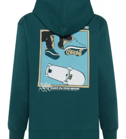 Grunt Hættetrøje - GrRatica - Grøn m. Print