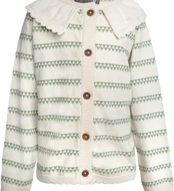 Hanevild Cardigan - Strik - Heart - Off White/Shale Green