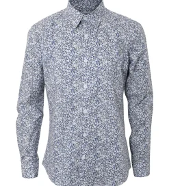 Hound Skjorte - Hvid/Blå m. Blomster