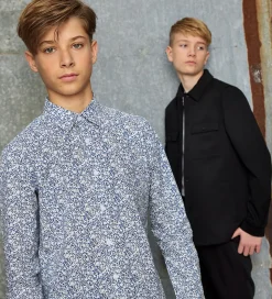 Hound Skjorte - Hvid/Blå m. Blomster