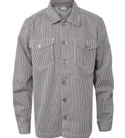 Hound Skjorte - Striped Overshirt - Black/Off White
