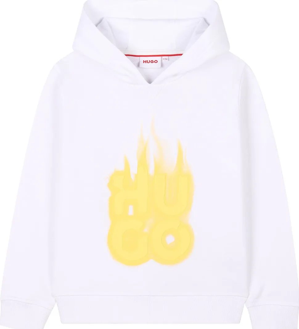 HUGO Hættetrøje - Hvid/Gul