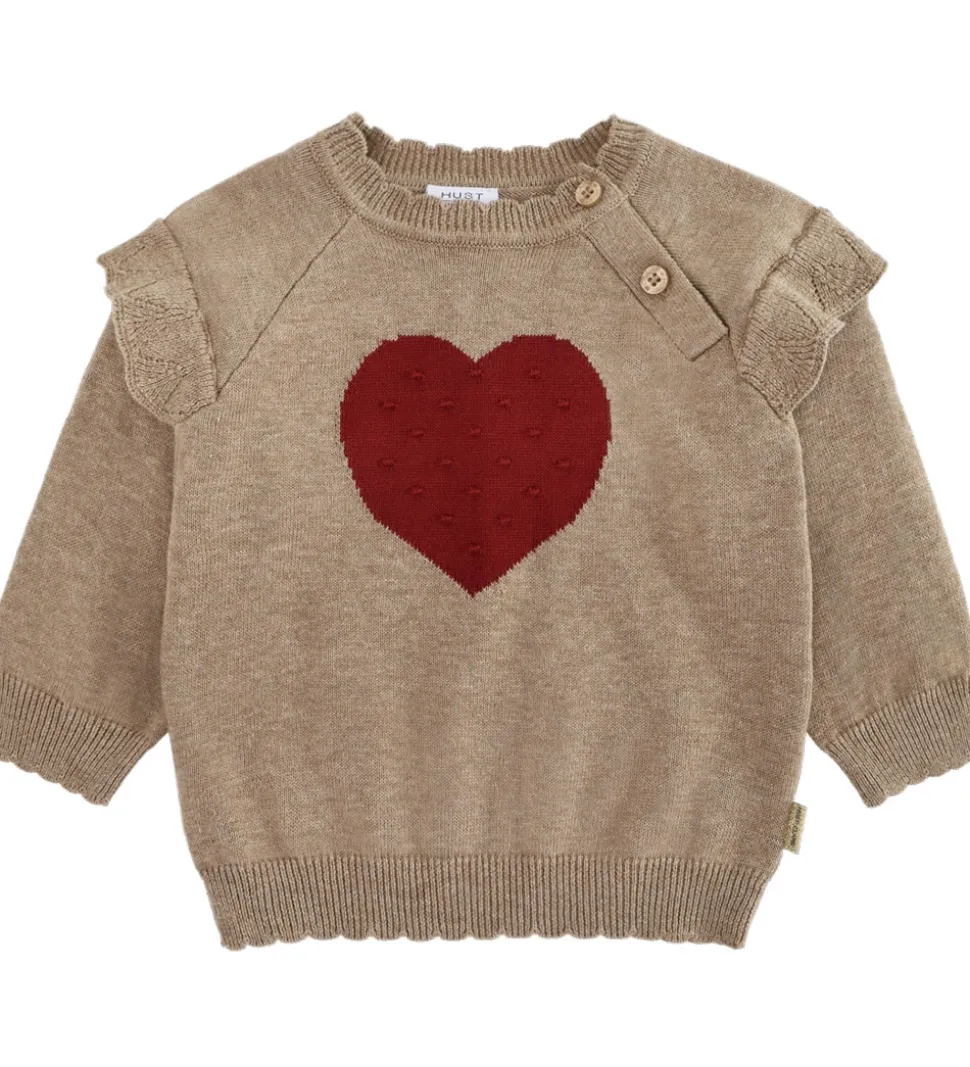 Hust and Claire Bluse - Strik - HCPusle - Biscuit m. Hjerte