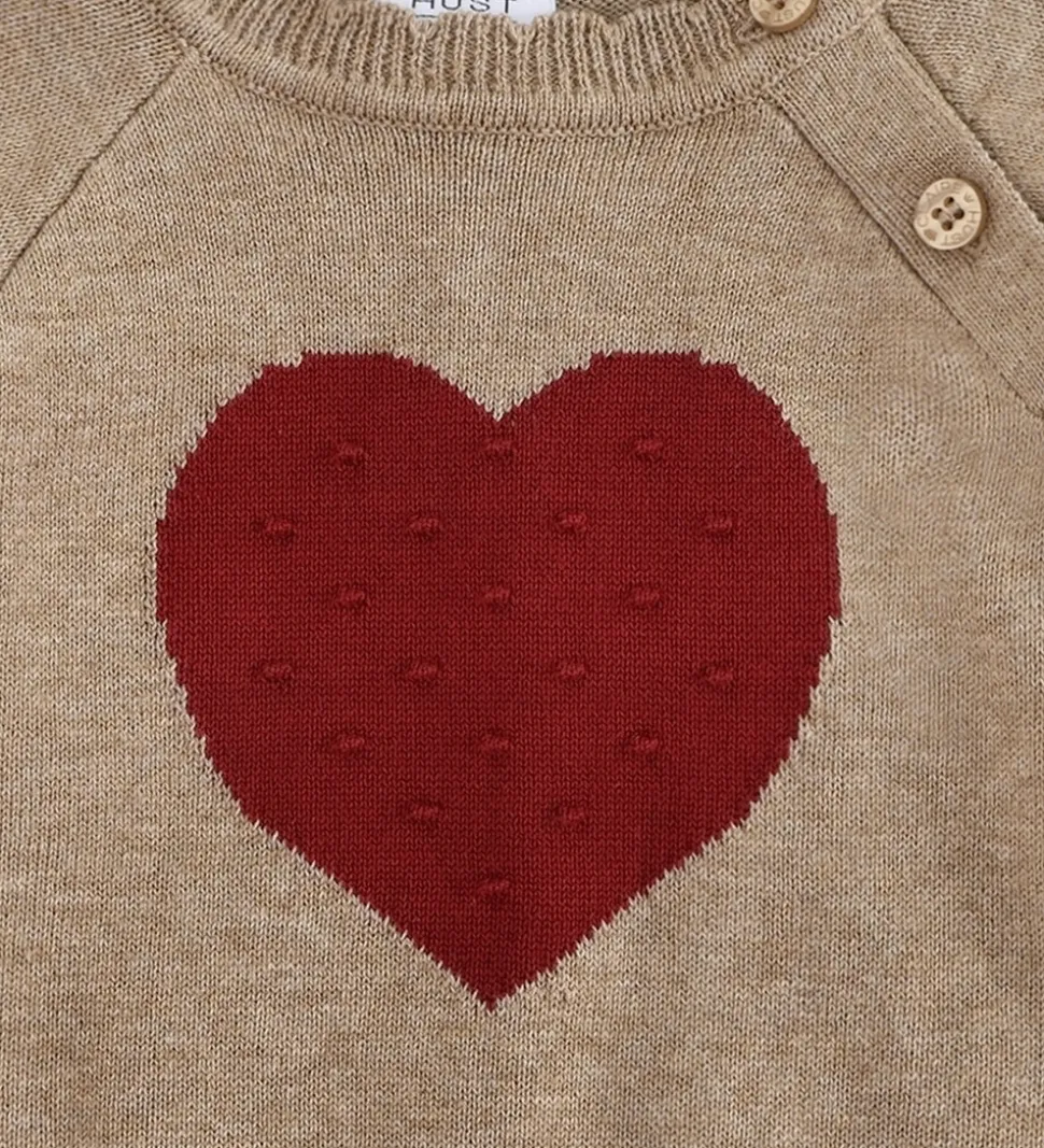 Hust and Claire Bluse - Strik - HCPusle - Biscuit m. Hjerte