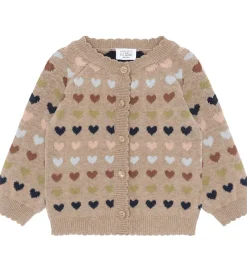 Hust and Claire Cardigan - HCCilja - Biscuit m. Hjerter