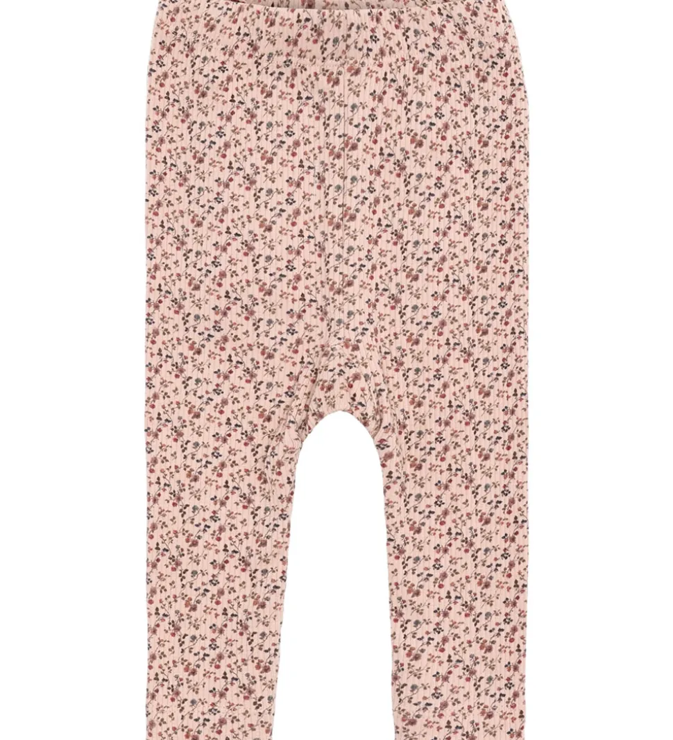 Hust and Claire Leggings - HCLaerke - Rugby Tan m. Blomster