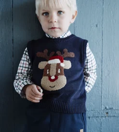Hust and Claire Vest - Strik - HCPrinco Reindeer - More Navy