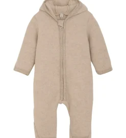 Huttelihut Køredragt - Uldfleece - Camel Melange m. Ører